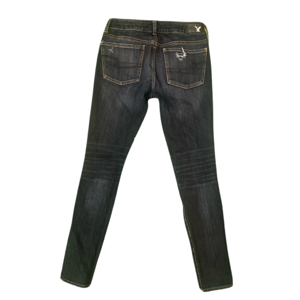 AE Dark Wash Distressed Skinny Jeans - Picture 3 of 5